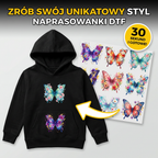 Naprasowanki, Naplamki Łatki Termo DTF Na Ubrania Zestaw Dla Dzieci i Dorosłych Arkusz motyle