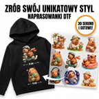 Naprasowanki, Naplamki Łatki Termo DTF Na Ubrania Zestaw Dla Dzieci Arkusz Kapibara