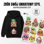 Naprasowanki, Naplamki Łatki Termo DTF Na Ubrania Zestaw Dla Dzieci i Dorosłych Owoce Lato