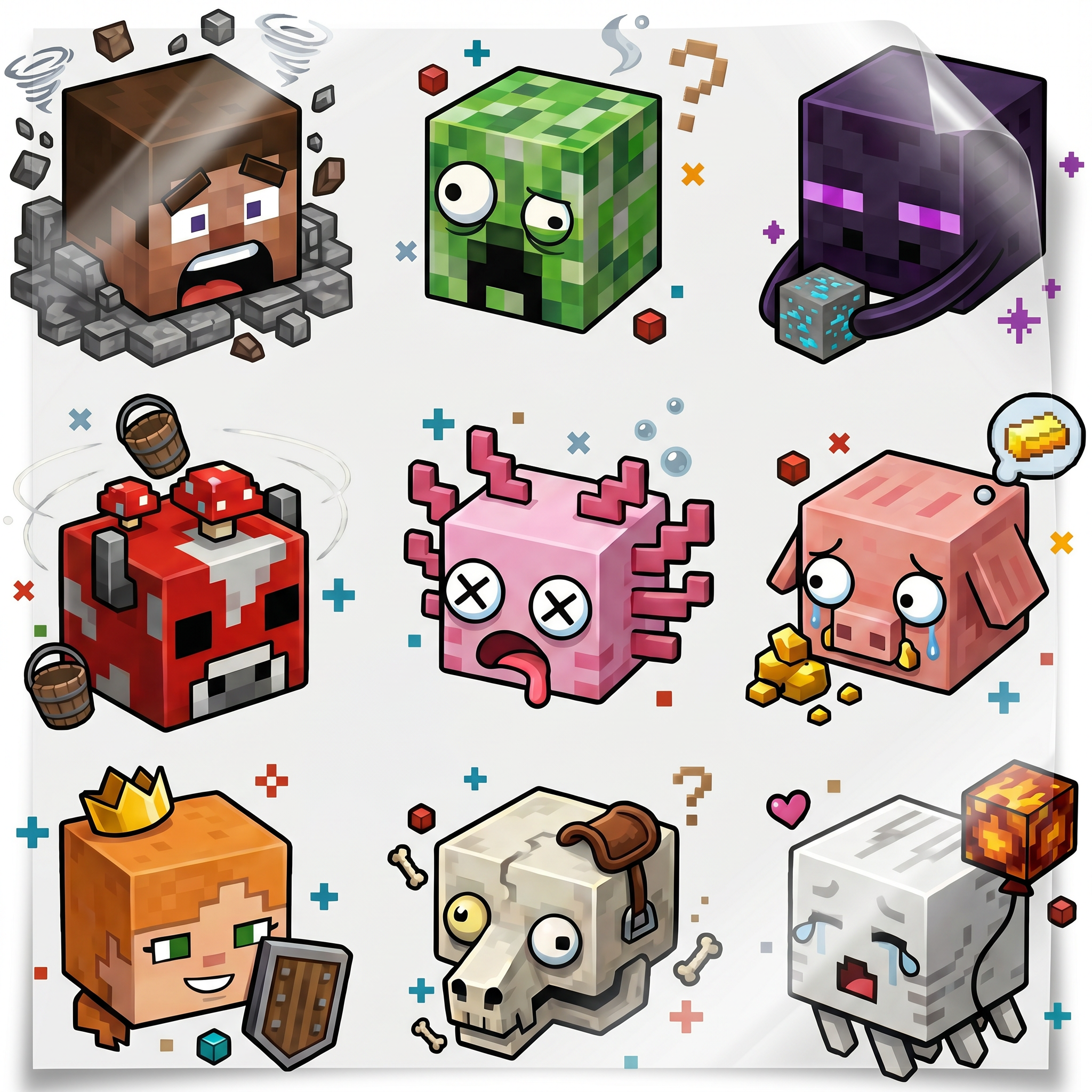 Naprasowanki, Naplamki Łatki Termo DTF Na Ubrania Zestaw Dla Dzieci Arkusz Minecraft Główne zdjęcie produktu
