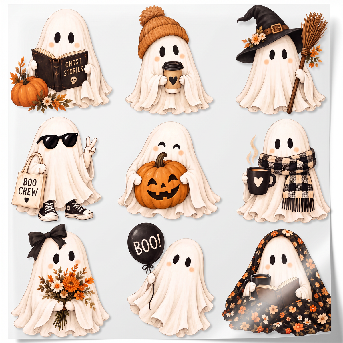 Naprasowanka Naplamki Śmieszne Łatki Termo DTF Na Ubrania Duszki Jesień Haloween Główne zdjęcie produktu