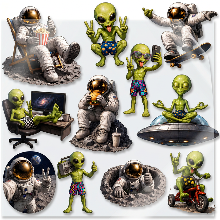 Naprasowanki, Naplamki Łatki Termo DTF Na Ubrania Zestaw Dla Dzieci i Dorosłych Ufo Kosmos