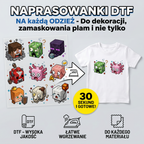 Naprasowanki, Naplamki Łatki Termo DTF Na Ubrania Zestaw Dla Dzieci Arkusz Minecraft
