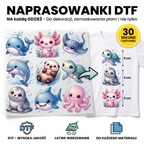 Naprasowanki, Naplamki Łatki Termo DTF Na Ubrania Zestaw Dla Dzieci i Dorosłych Morskie Zwierzęta