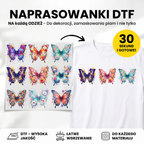 Naprasowanki, Naplamki Łatki Termo DTF Na Ubrania Zestaw Dla Dzieci i Dorosłych Arkusz motyle