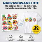 Naprasowanki, Naplamki Łatki Termo DTF Na Ubrania Zestaw Dla Dzieci i Dorosłych Owoce Lato