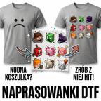 Naprasowanki, Naplamki Łatki Termo DTF Na Ubrania Zestaw Dla Dzieci Arkusz Minecraft