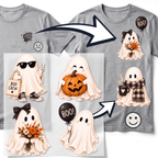 Naprasowanka Naplamki Śmieszne Łatki Termo DTF Na Ubrania Duszki Jesień Haloween