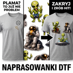 Naprasowanki, Naplamki Łatki Termo DTF Na Ubrania Zestaw Dla Dzieci i Dorosłych Ufo Kosmos