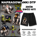 Naprasowanki, Naplamki Łatki Termo DTF Na Ubrania Zestaw Dla Dzieci i Dorosłych Ufo Kosmos