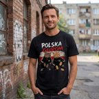 Koszulka Męska T-Shirt Prezent KOTY Napis POLSKA GUROM MEM Śmieszna Koszulka Patriotyczna 26_51