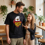 Koszulka Męska T-Shirt Prezent Dla Taty SUPER TATA Śmieszny Mem Czarna