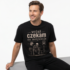 Koszulka Męska T-Shirt Prezent Dla Taty Chłopaka "Wciąż Czekam na Motywację"