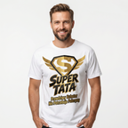 Koszulka Męska T-Shirt Prezent Dla Taty SUPER TATA Biała lub Czarna