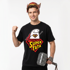 Koszulka Męska T-Shirt Prezent Dla Taty SUPER TATA Śmieszny Mem Czarna