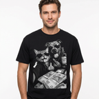 Koszulka Męska T-Shirt Prezent Kot i Pies Mafia Śmieszna koszulka MEM