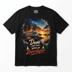 Koszulka Męska Bawełniana T-Shirt z Kamperem Do Podróży "Dom Jest tam Gdzie go Zaparkujesz"