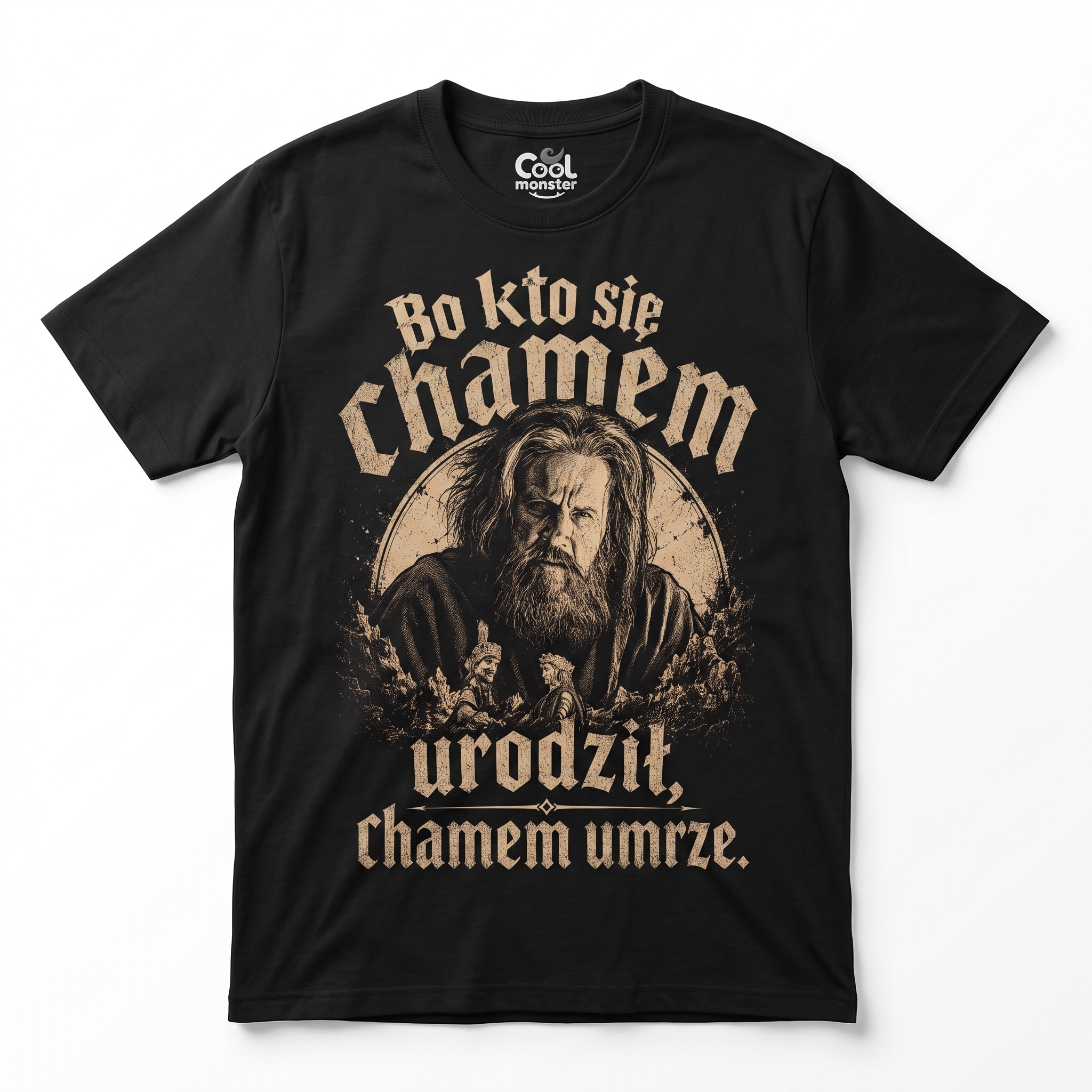 "Kto się Chamem urodził Chamem umrze" 1670 Serial Koszulka Męska T-Shirt Śmieszna Na Prezent - Czarna 26_63