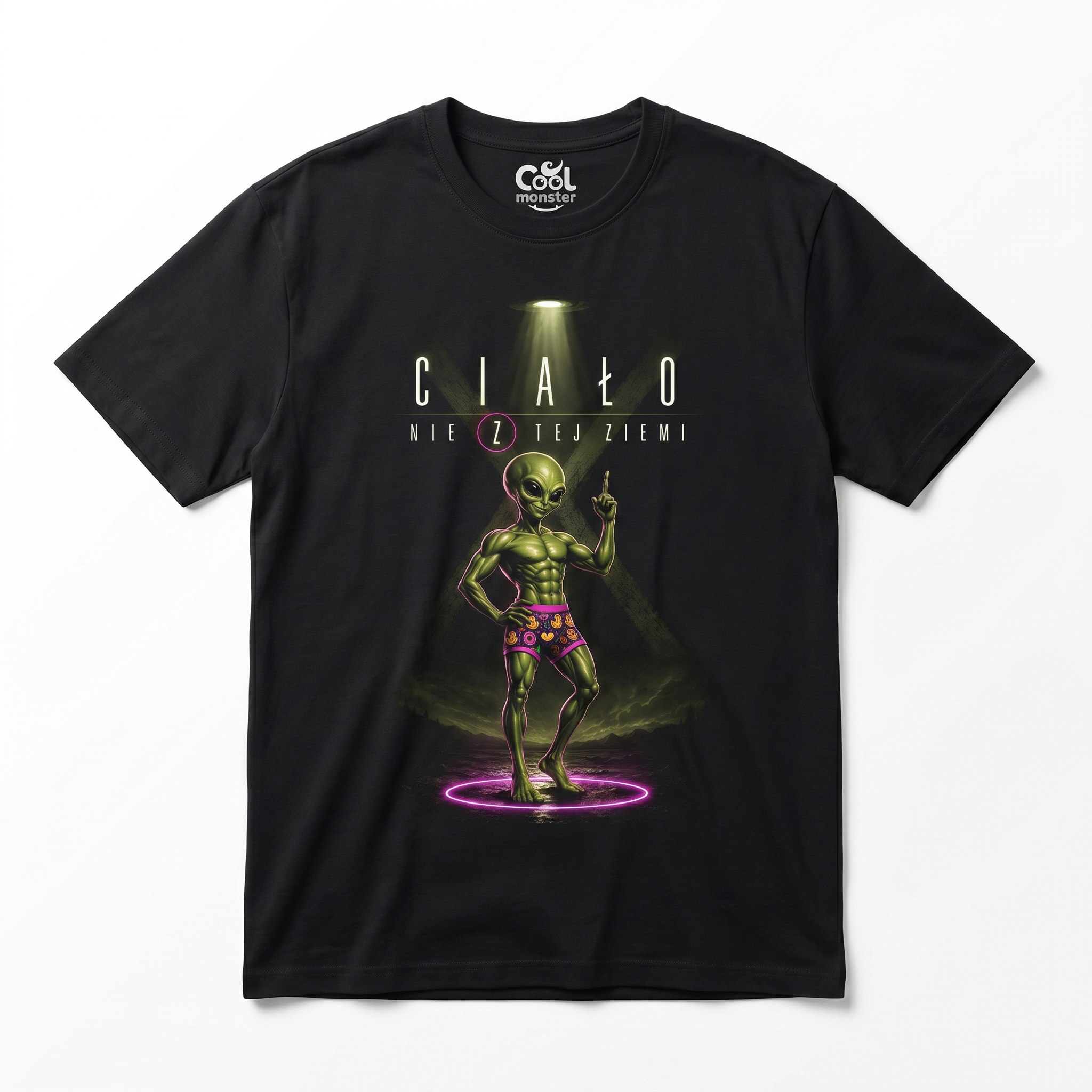 Koszulka Męska Bawełniana T-Shirt Prezent dla Miłosnika Siłowni "Ciało nie z tej Ziemi"