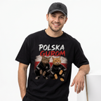 Koszulka Męska T-Shirt Prezent KOTY Napis POLSKA GUROM MEM Śmieszna Koszulka Patriotyczna 26_51