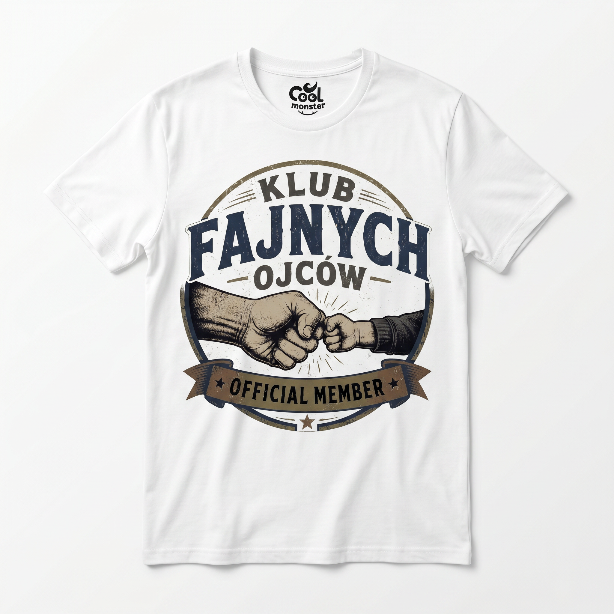 Koszulka Męska T-Shirt Prezent Dla Taty na Dzień Taty Ojca "Klub Fajnych Ojców"