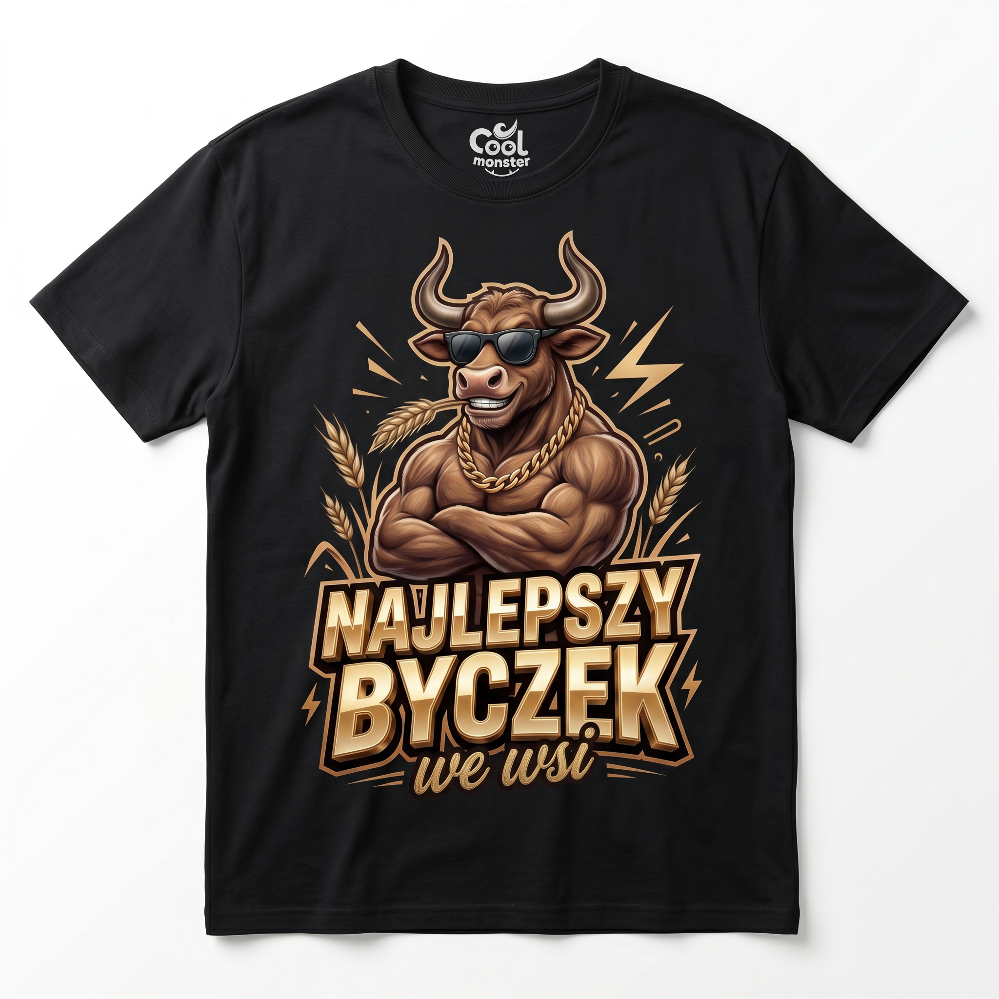 Koszulka Męska T-Shirt Prezent Dla Taty Chłopaka Rolnika Najlepszy Byczek we Wsi Drugie zdjęcie produktu