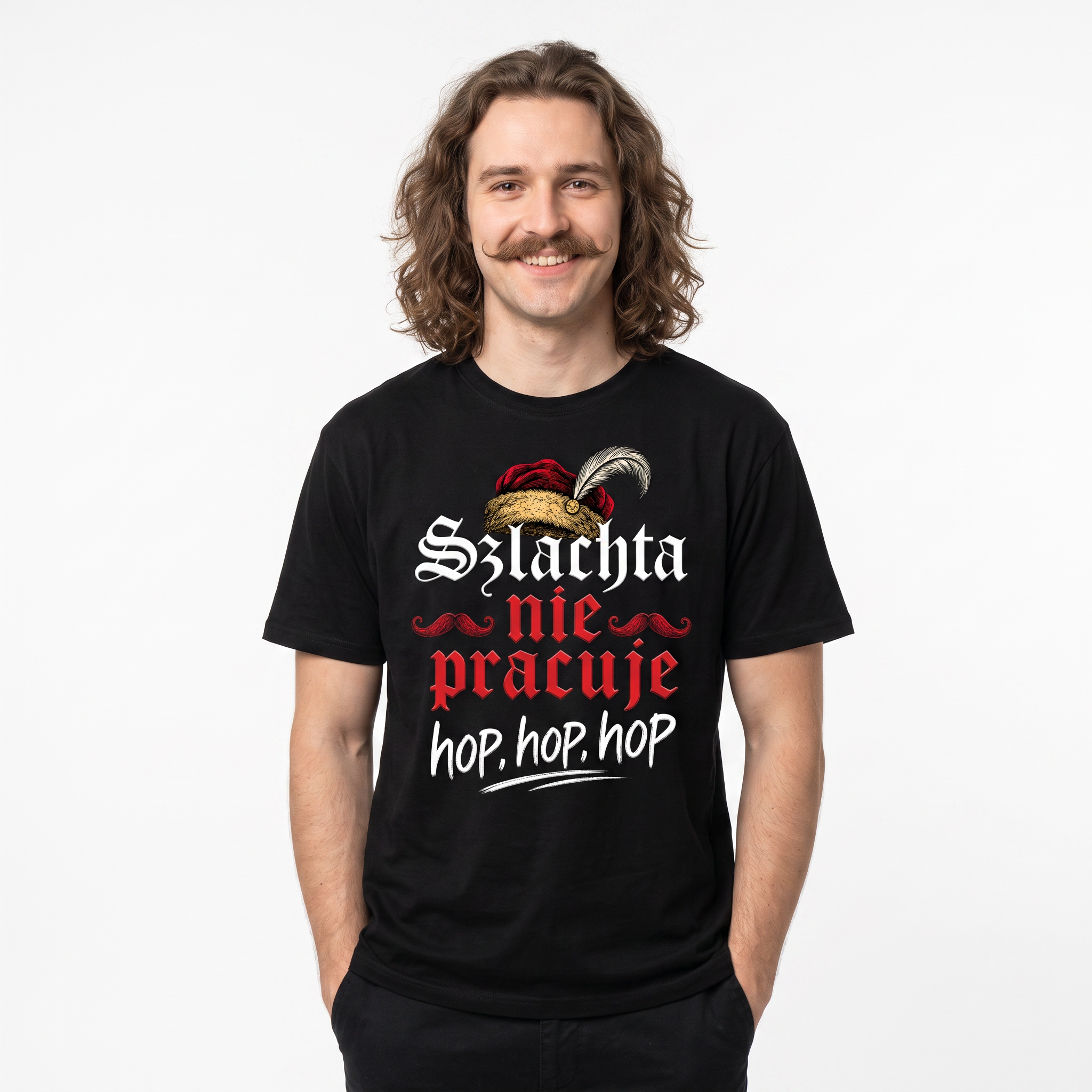 "Szlachta Nie Pracuje" 1670 Serial Koszulka Męska T-Shirt Śmieszna Na Prezent - Czarna 26_65