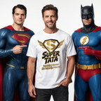 Koszulka Męska T-Shirt Prezent Dla Taty SUPER TATA Biała lub Czarna