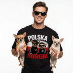 Koszulka Męska T-Shirt Prezent Psy Napis POLSKA GUROM MEM Śmieszna Koszulka Patriotyczny 26_50