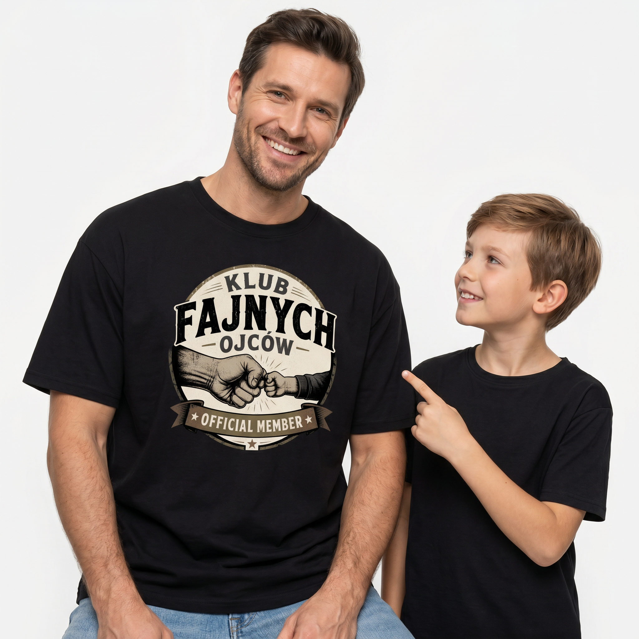 Koszulka Męska T-Shirt Prezent Dla Taty na Dzień Taty Ojca "Klub Fajnych Ojców"