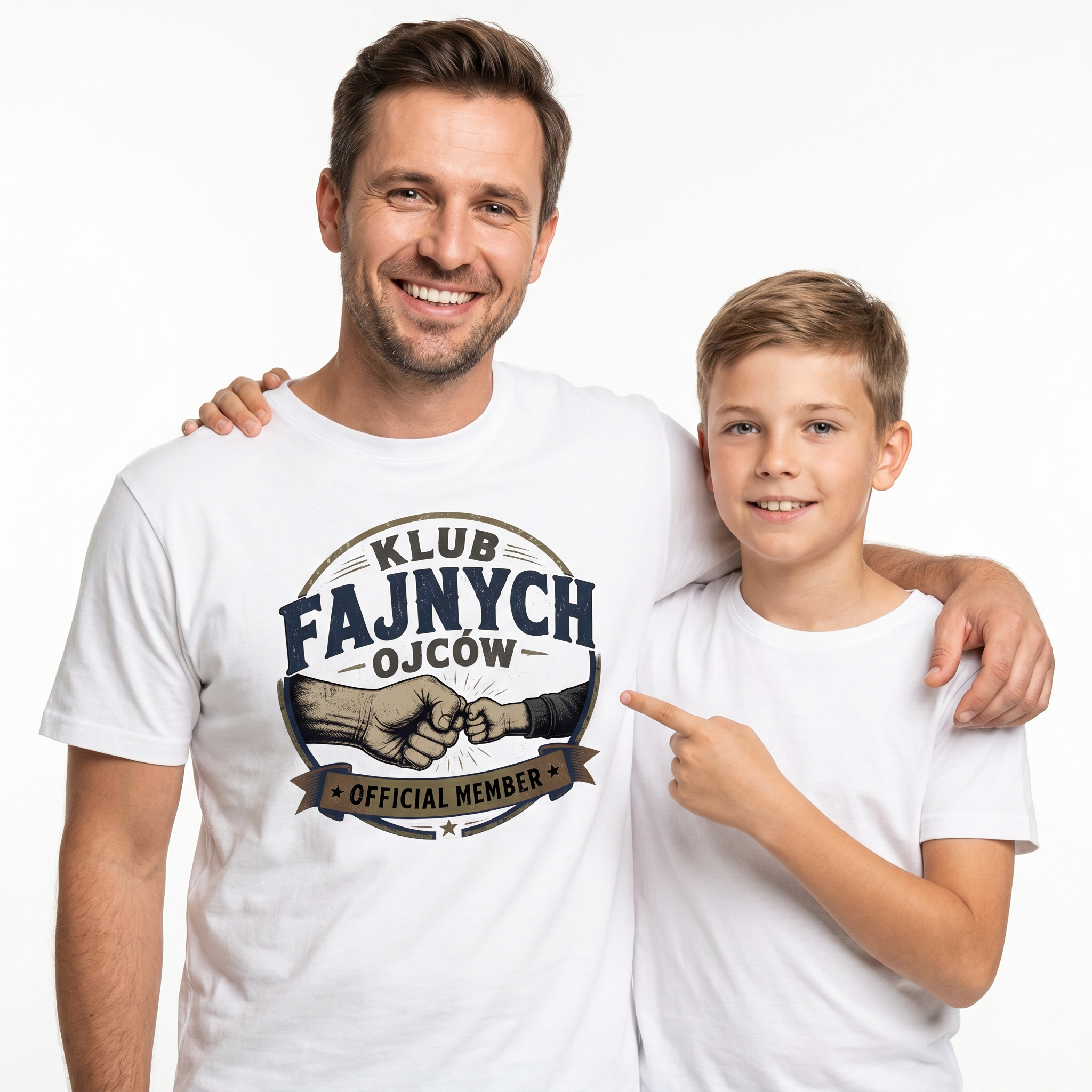 Koszulka Męska T-Shirt Prezent Dla Taty na Dzień Taty Ojca "Klub Fajnych Ojców"
