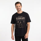 Koszulka Męska T-Shirt Prezent Dla Taty Chłopaka "Wciąż Czekam na Motywację"