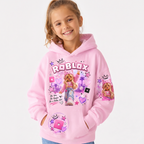 Bawełniana Bluza dziecięca Roblox Różowa dla Dziewczynki z kapturem dla graczy