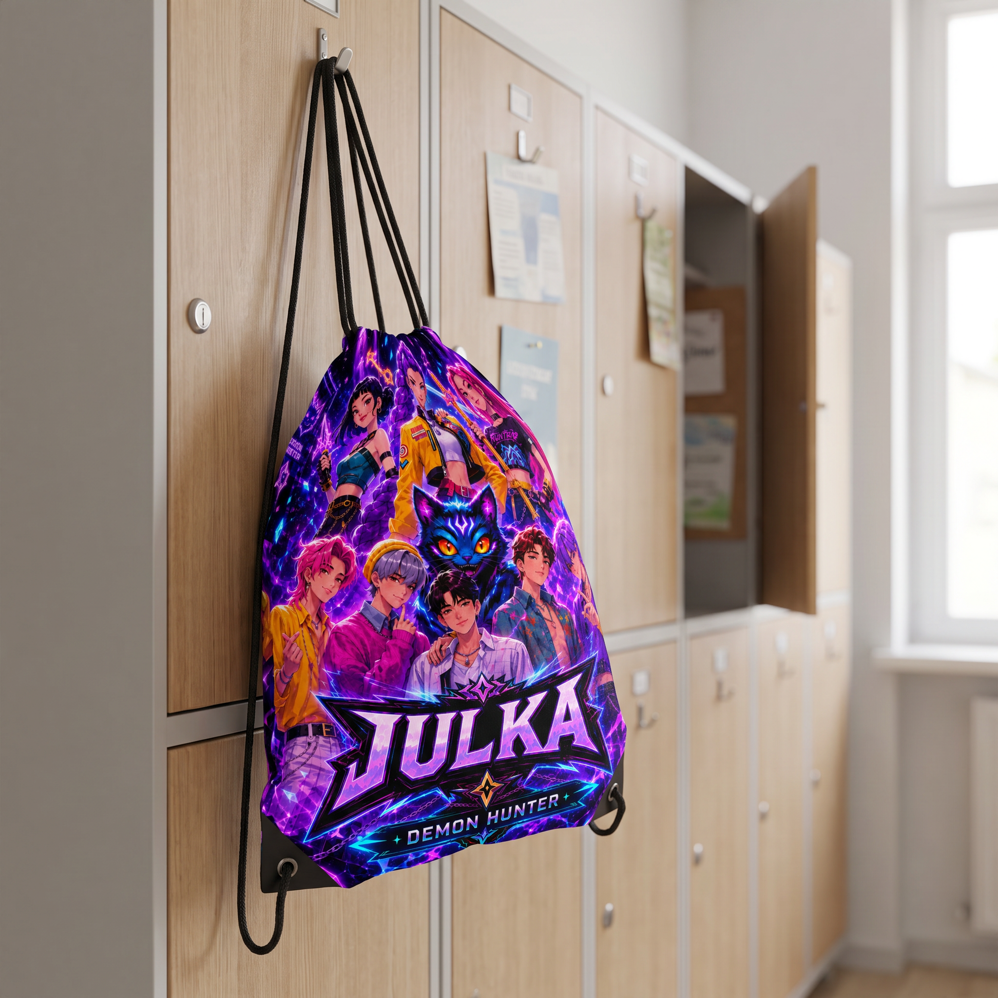 Personalizowany Worek Torba Szkolna do Szkoły na W-F z Imieniem K-Popowe Łowczynie