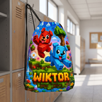 Personalizowany Worek Torba Szkolna do Szkoły na W-F z Imieniem Minecraft Pieski