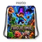 Personalizowany Worek Torba Szkolna do Szkoły na W-F z Imieniem Minecraft