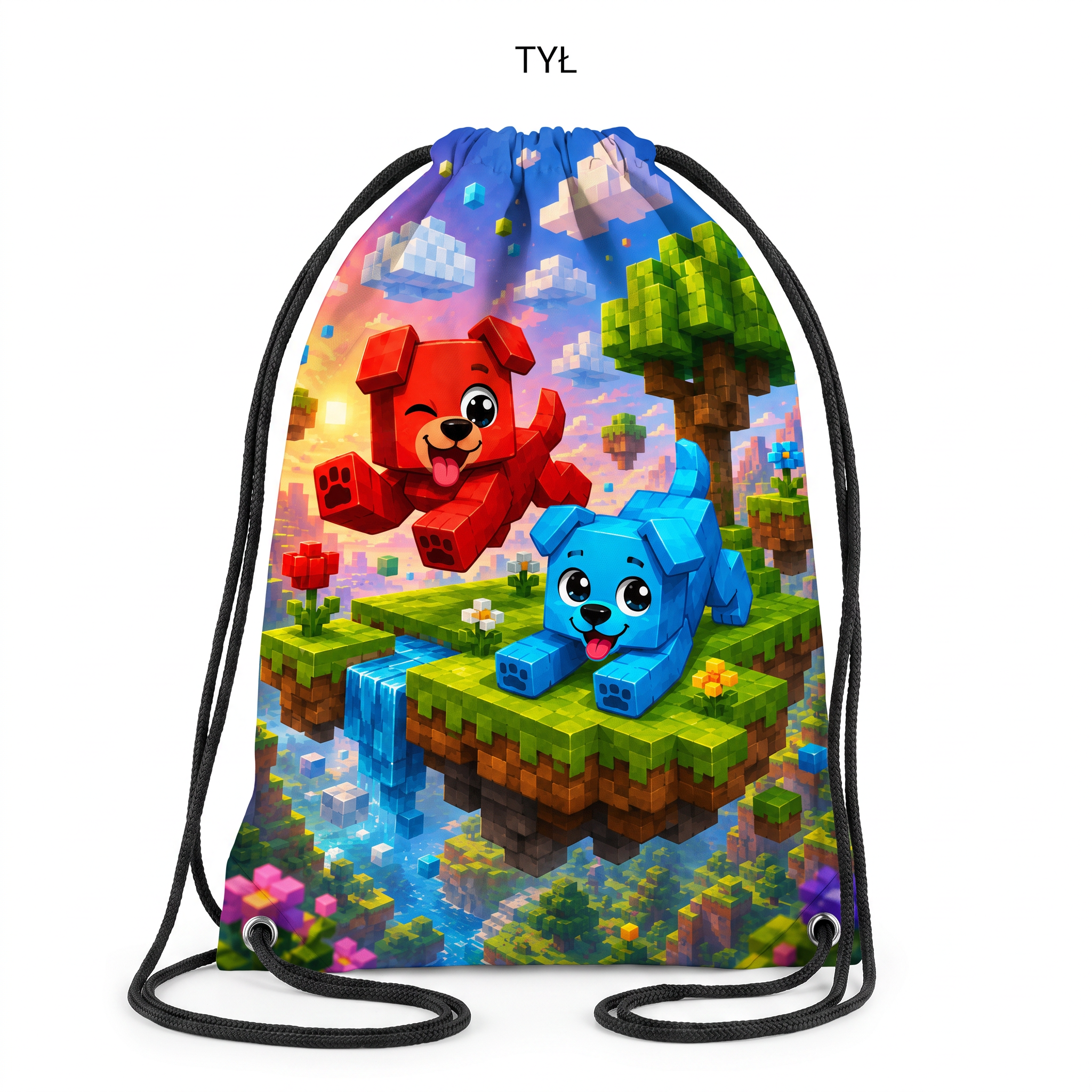 Personalizowany Worek Torba Szkolna do Szkoły na W-F z Imieniem Minecraft Pieski