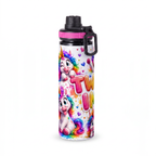 Personalizowany Bidon, Aluminiowa Butelka Dla Dzieci z Dowolnym Imieniem Dziecka - 850ml JEDNOROŻCE