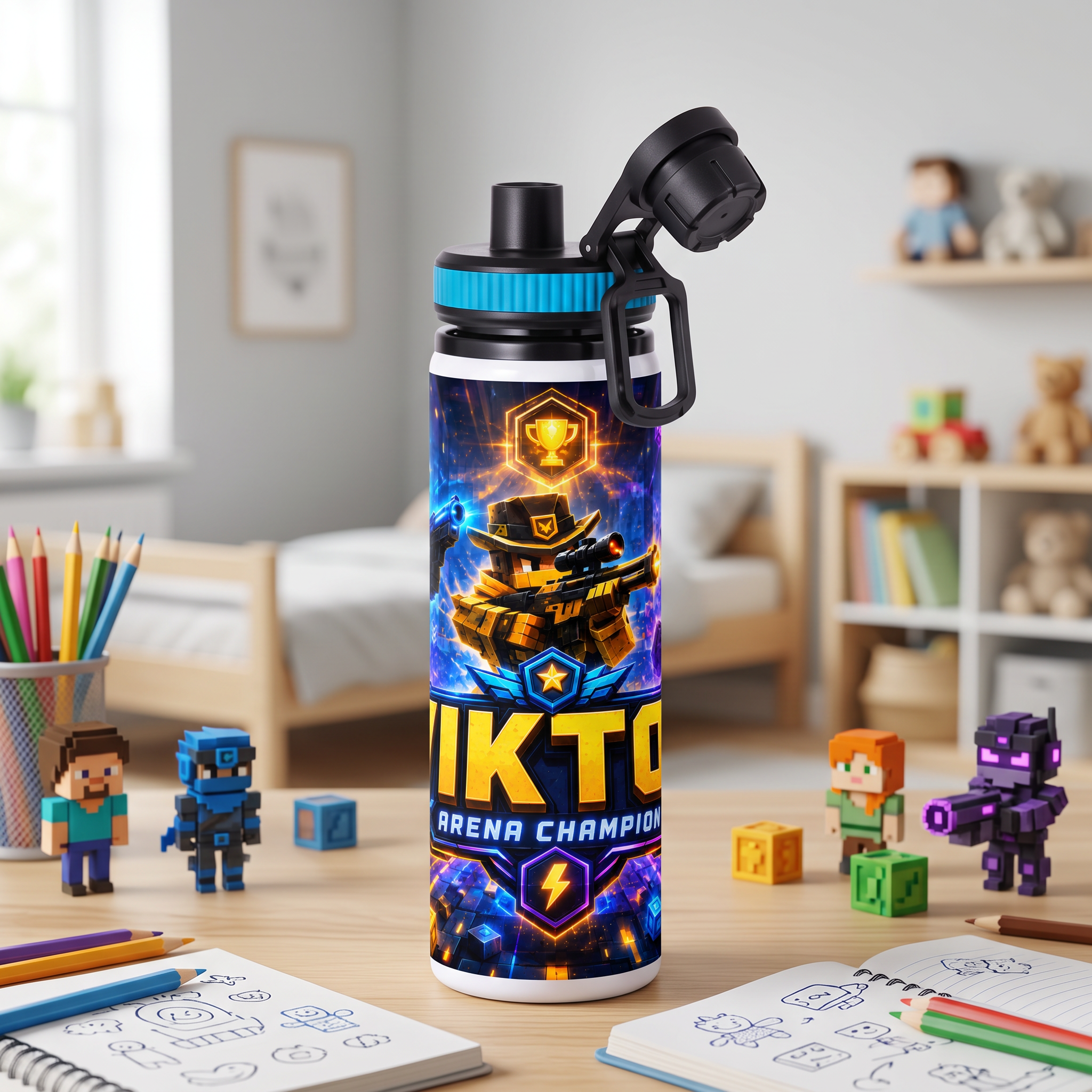 Personalizowany Bidon, Aluminiowa Butelka Dla Dzieci z Dowolnym Imieniem Dziecka - 850ml ROBLOX RIVALS