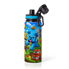 Personalizowany Bidon, Aluminiowa Butelka Dla Dzieci z Dowolnym Imieniem Dziecka - 850ml PIESKI MINECRAFT
