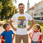 Koszulka Męska T-Shirt Prezent Dla Taty SUPER TATA Super Mario Biała lub Czarna
