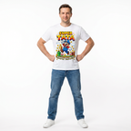 Koszulka Męska T-Shirt Prezent Dla Taty SUPER TATA Super Mario Biała lub Czarna