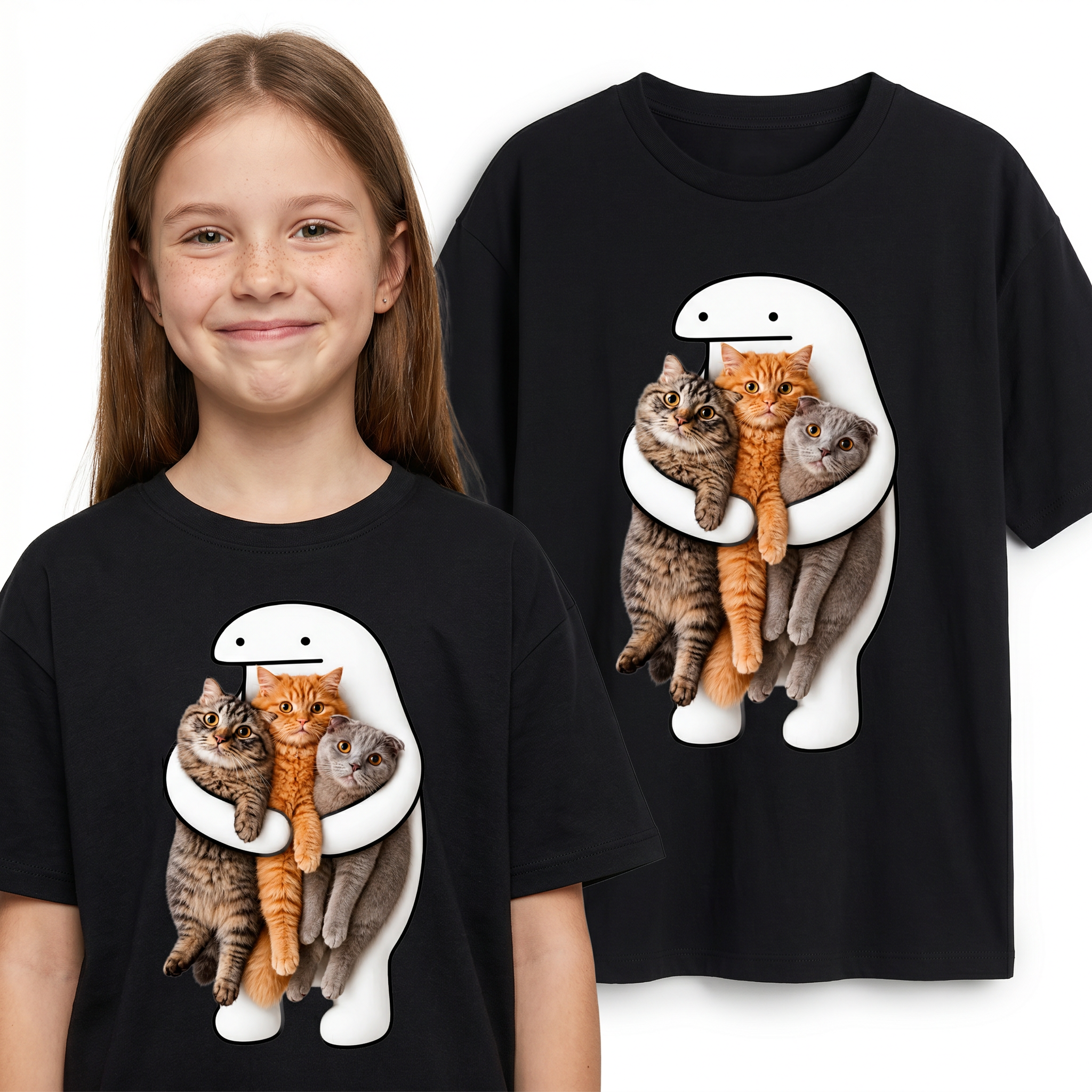 Śmieszna Koszulka z Memami kotkami Blob Dziecięca Bawełniana T-Shirt 26_41