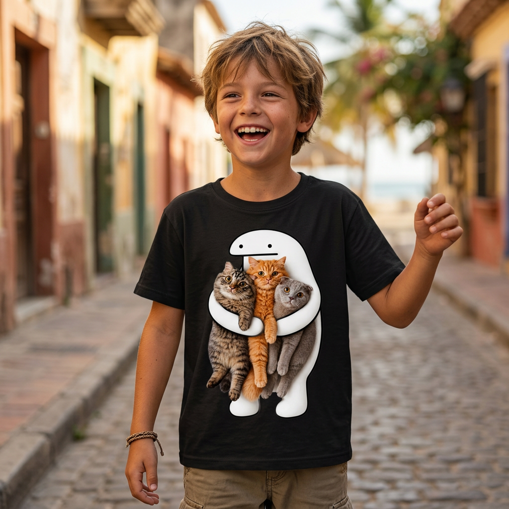 Śmieszna Koszulka z Memami kotkami Blob Dziecięca Bawełniana T-Shirt 26_41