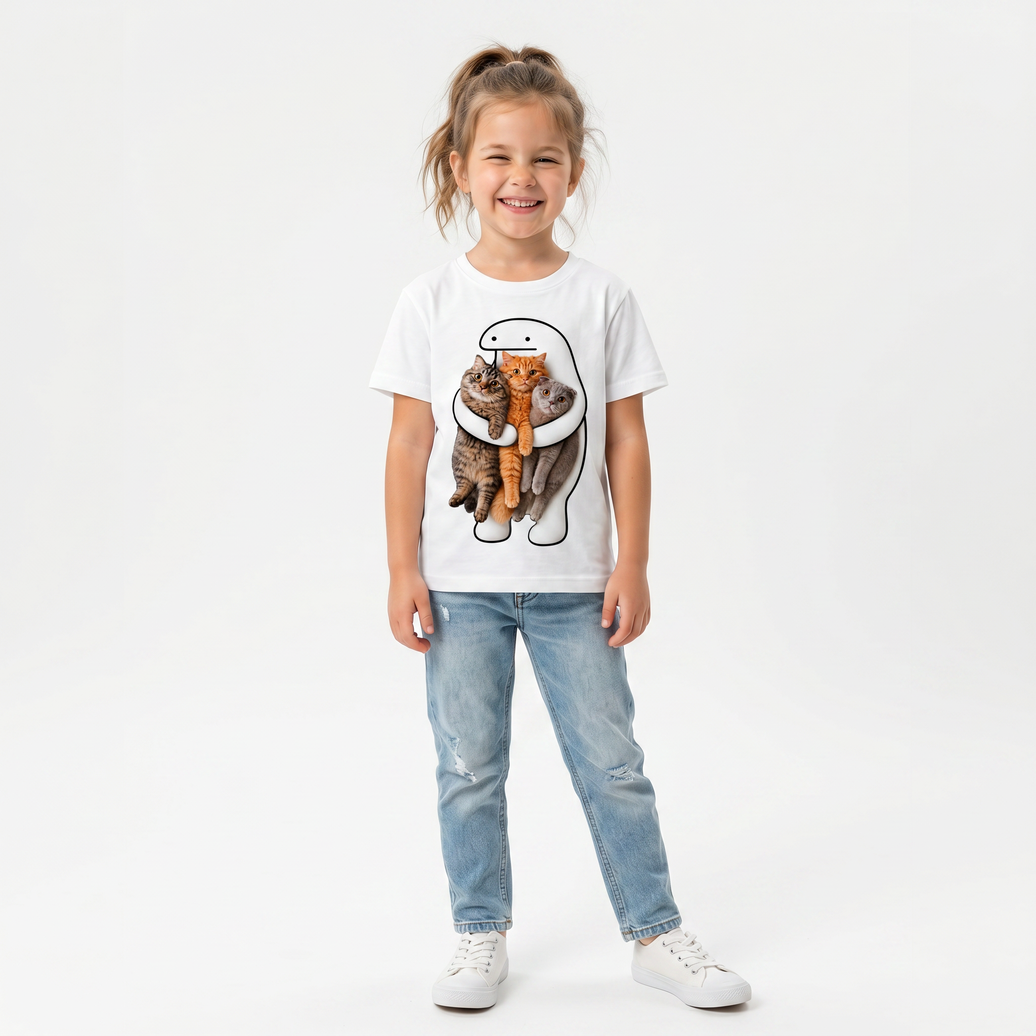 Śmieszna Koszulka z Memami kotkami Blob Dziecięca Bawełniana T-Shirt 26_41