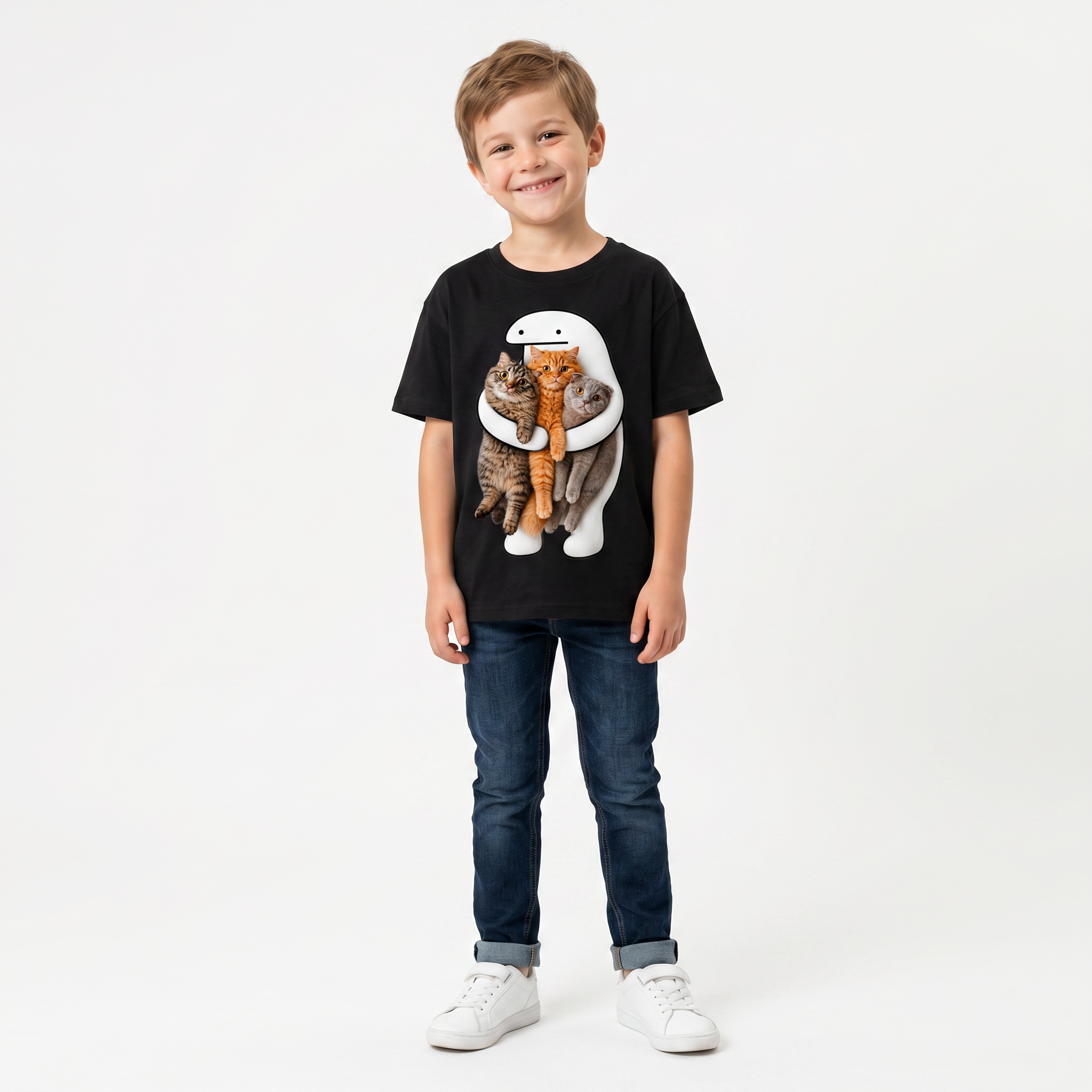 Śmieszna Koszulka z Memami kotkami Blob Dziecięca Bawełniana T-Shirt 26_41