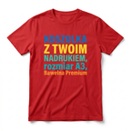 Koszulka Dla Dorosłych z Własnym Nadrukiem , T-Shirt 190g - Jakość Premium - Pełen Kolor