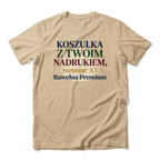 Koszulka Dla Dorosłych z Własnym Nadrukiem , T-Shirt 190g - Jakość Premium - Pełen Kolor