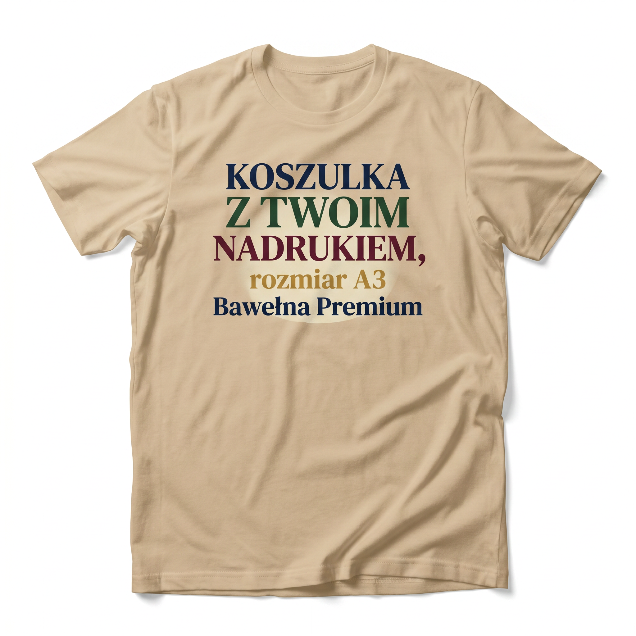 Koszulka Dla Dorosłych z Własnym Nadrukiem , T-Shirt 190g - Jakość Premium - Pełen Kolor