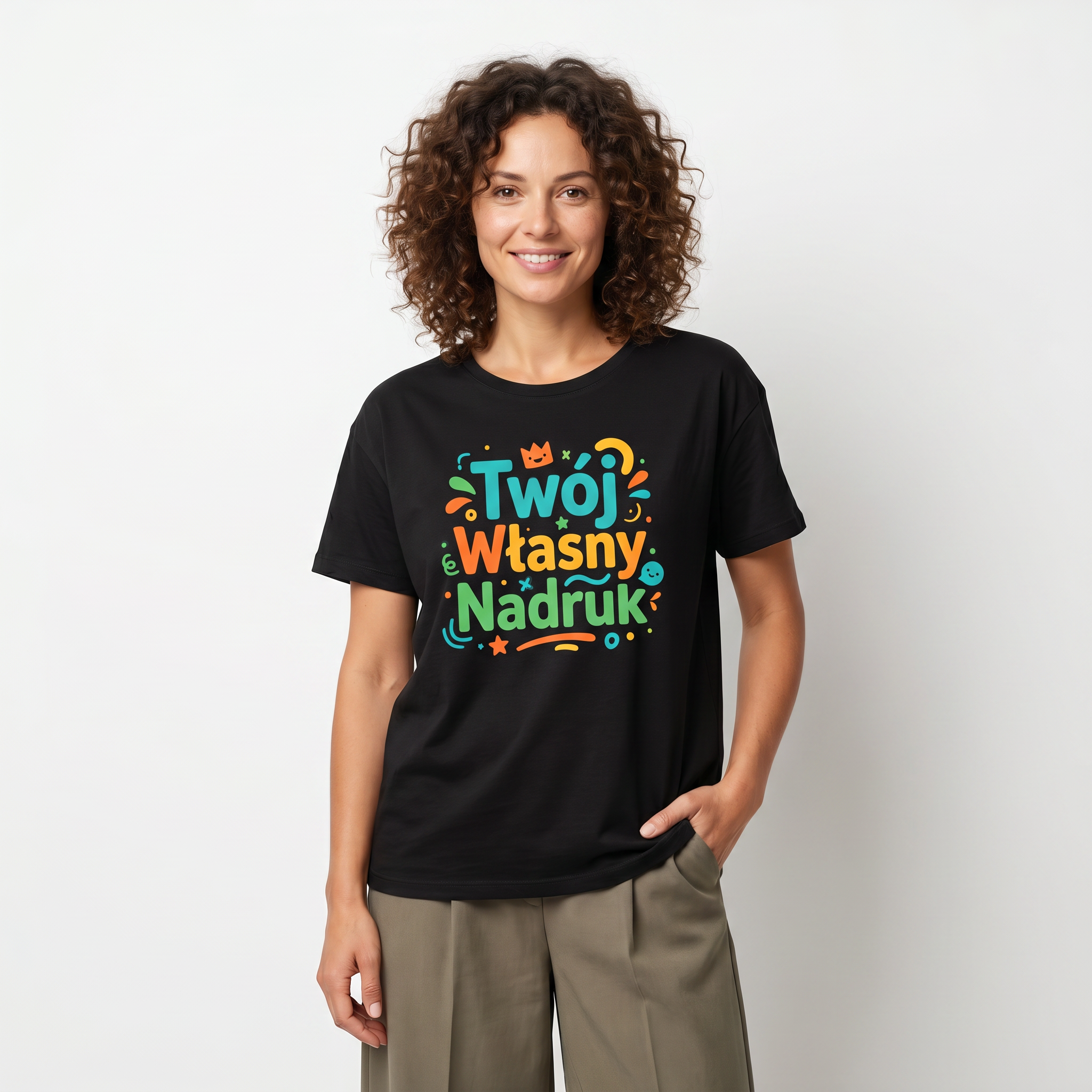 Koszulka Dla Dorosłych z Własnym Nadrukiem , T-Shirt 190g - Jakość Premium - Pełen Kolor